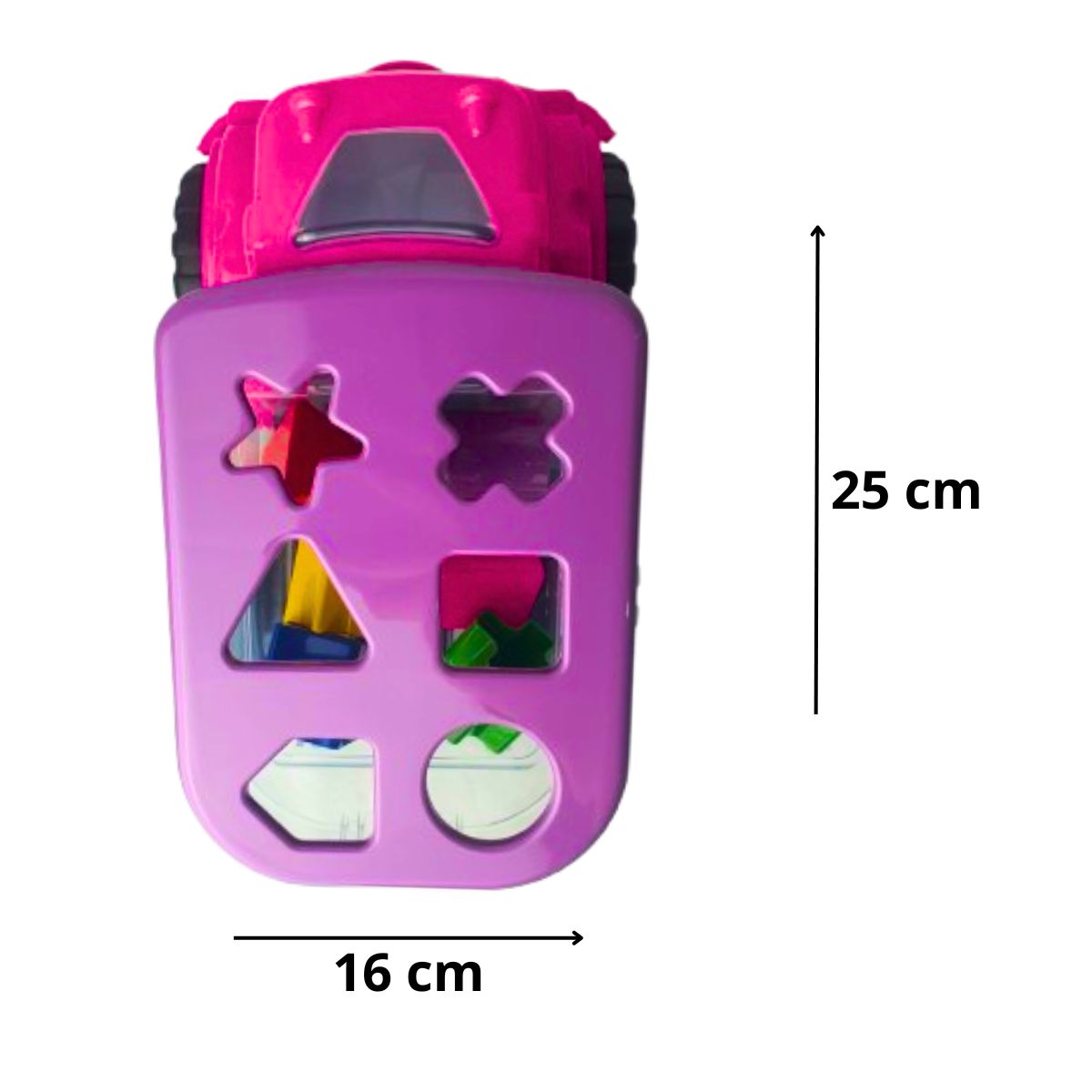 Brinquedo Caminhão Didático Rosa Com Roxo - Smiling Kids Brinquedo Caminhão Didático Rosa Com Roxo - Smiling Kids
